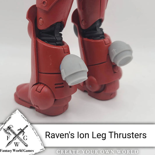Raven Warrior Order Ion Leg Thrusters Set compatible with McFarlane Toys 7-inch armored action figures custom resin leg armor accessory