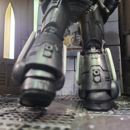 Raven Warrior Order Shin Guard with Raven Skull custom resin armor accessory compatible with McFarlane Toys 1:12 scale figures
