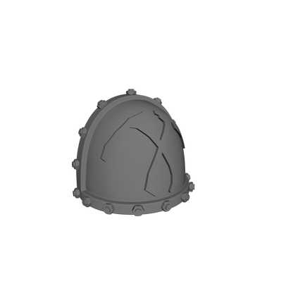 Reaper's Scythes Warrior Order Type 7 V3 shoulder pad with bolts in custom resin compatible with McFarlane Toys 1:12 scale armored action figures
