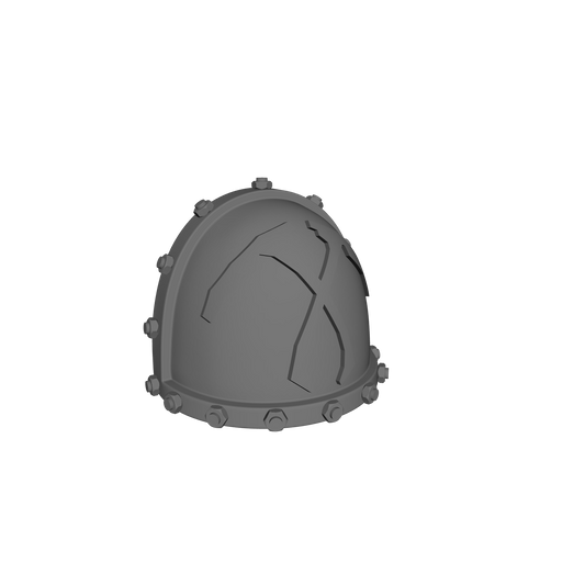 Reaper's Scythes Warrior Order Type 7 V3 shoulder pad with bolts in custom resin compatible with McFarlane Toys 1:12 scale armored action figures