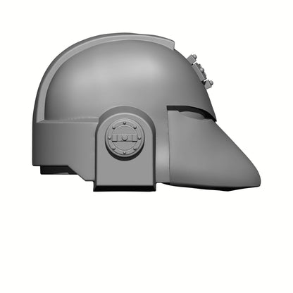 Retribution Wardens Warrior Order Type 6 Veteran Helmet with Cross resin upgrade compatible with McFarlane Toys 1:12 scale armored action figures.