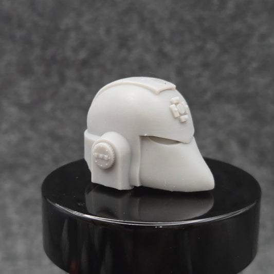 Retribution Wardens Warrior Order Type 6 Veteran Helmet with Cross resin upgrade compatible with McFarlane Toys 1:12 scale armored action figures.