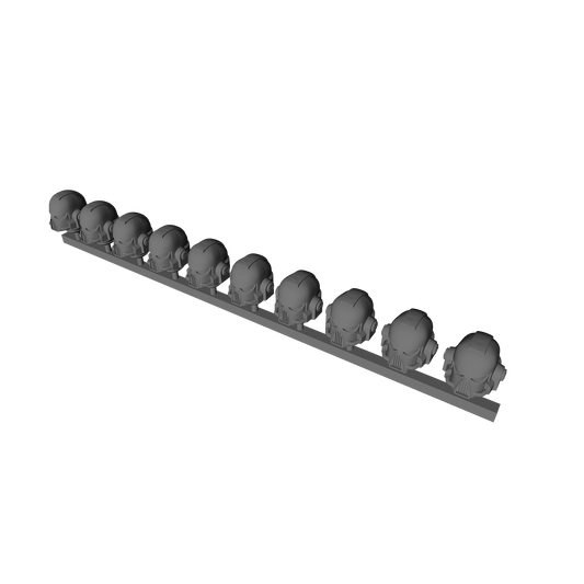 Retribution Wardens Warrior Order Type 7 resin helmet set compatible with 28mm and 32mm scale miniatures.