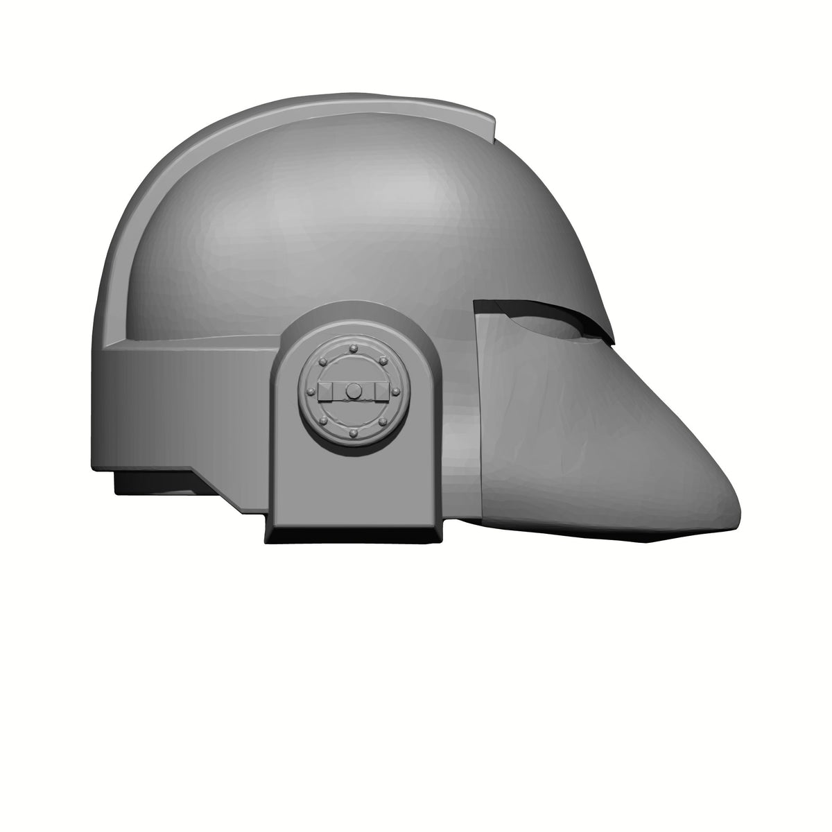 Retribution Wardens Warrior Order Type 6 Beaked resin helmet compatible with McFarlane Toys 1:12 scale armored action figures for custom figure painting and kitbash projects.