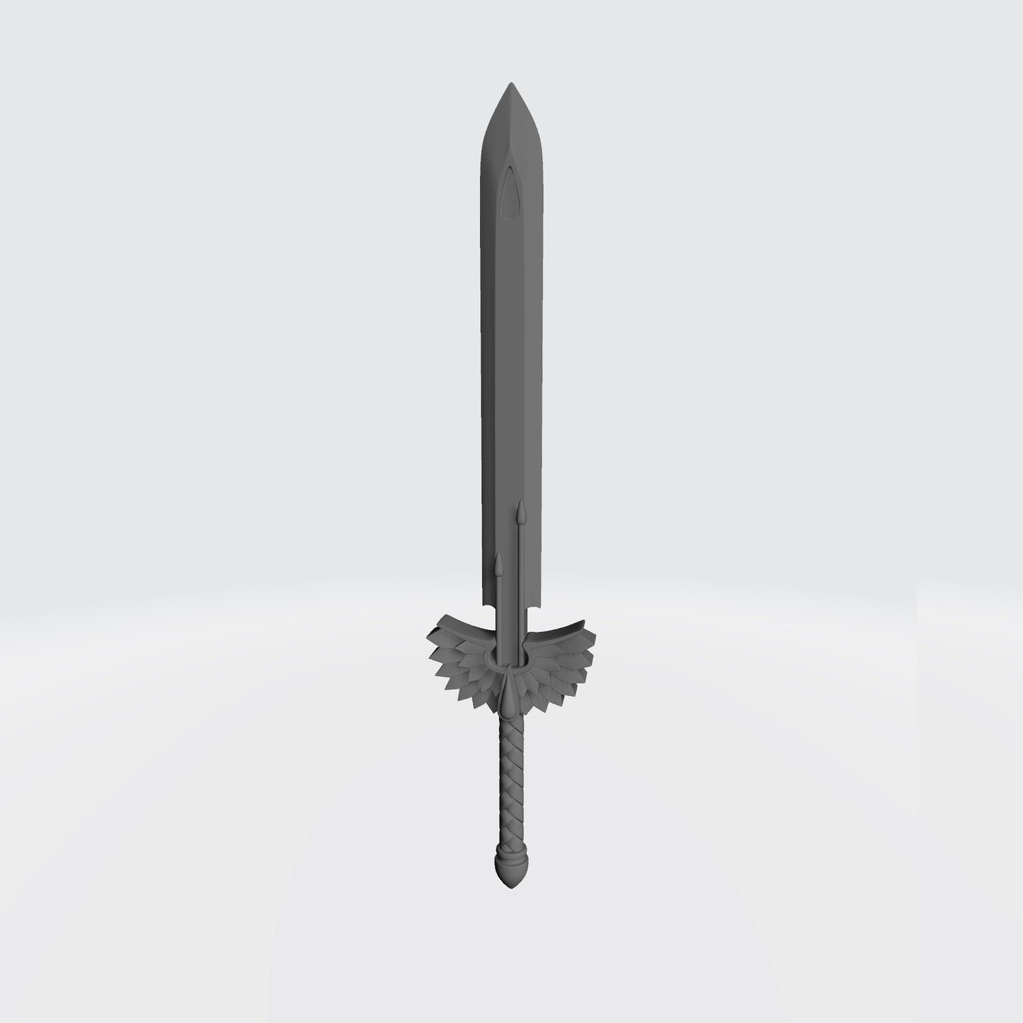Custom resin Sanguis Legion energy sword with winged blood drop emblem compatible with McFarlane Toys 7-inch 1:12 scale armored action figures.