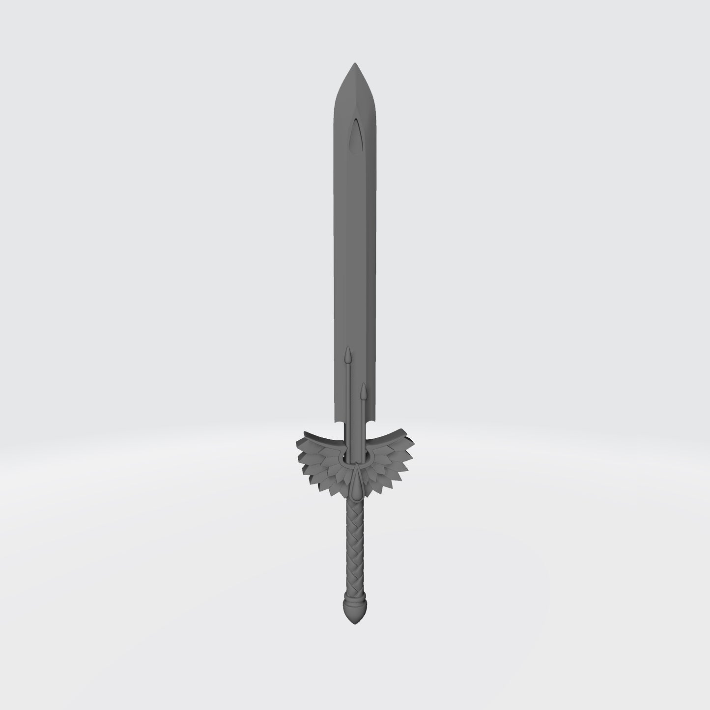Custom resin Sanguis Legion energy sword with winged blood drop emblem compatible with McFarlane Toys 7-inch 1:12 scale armored action figures.
