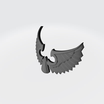 Sanguis Warrior Order Feathered Shoulder Pad Decal compatible with McFarlane Toys 7-inch armored action figures custom resin accessory