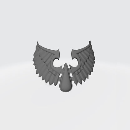 Sanguis Warrior Order Feathered Shoulder Pad Decal compatible with McFarlane Toys 7-inch armored action figures custom resin accessory