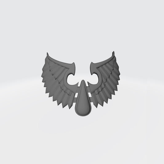 Sanguis Warrior Order Feathered Shoulder Pad Decal compatible with McFarlane Toys 7-inch armored action figures custom resin accessory