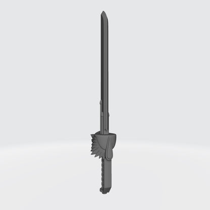 Custom resin Sanguis Warrior Order Glaive Encarmine Power Sword for the right hand compatible with McFarlane Toys 7-inch armored action figures.