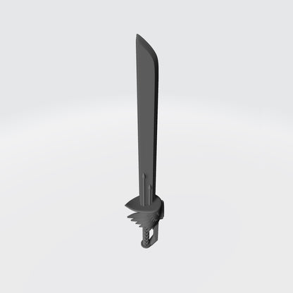 Custom resin Sanguis Warrior Order Glaive Encarmine Power Sword for the right hand compatible with McFarlane Toys 7-inch armored action figures.