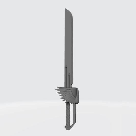 Custom resin Sanguis Warrior Order Glaive Encarmine Power Sword for the right hand compatible with McFarlane Toys 7-inch armored action figures.