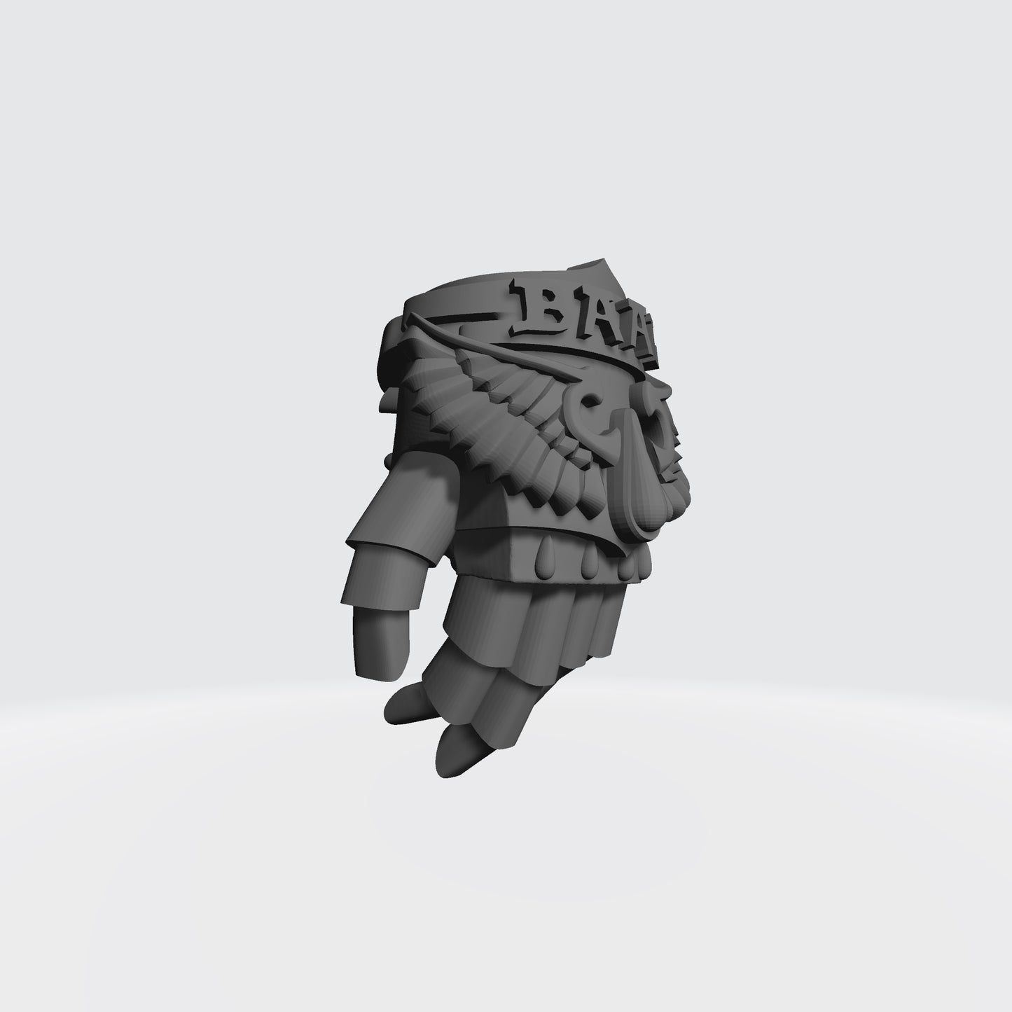 Sanguis Warrior Order Power Fist Left Hand resin upgrade for McFarlane Toys 7-inch armored action figures by Fantasy World Games.