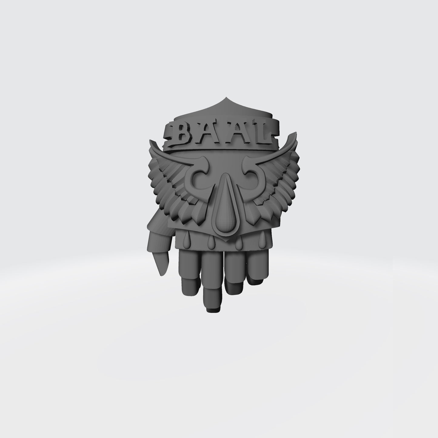 Sanguis Warrior Order Power Fist Left Hand resin upgrade for McFarlane Toys 7-inch armored action figures by Fantasy World Games.