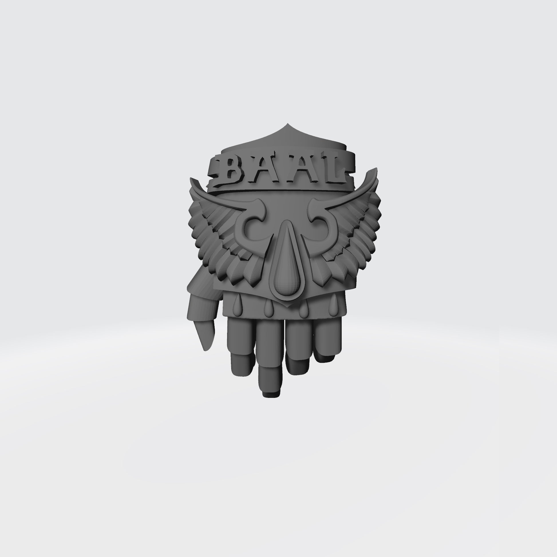 Sanguis Warrior Order Power Fist Left Hand resin upgrade for McFarlane Toys 7-inch armored action figures by Fantasy World Games.