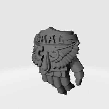 Sanguis Warrior Order Power Fist Right Hand resin upgrade for McFarlane Toys 7-inch armored action figures by Fantasy World Games.