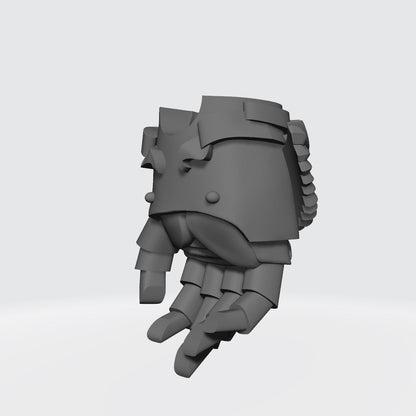 Sanguis Warrior Order Power Fist Right Hand resin upgrade for McFarlane Toys 7-inch armored action figures by Fantasy World Games.