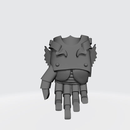 Sanguis Warrior Order Power Fist Right Hand resin upgrade for McFarlane Toys 7-inch armored action figures by Fantasy World Games.