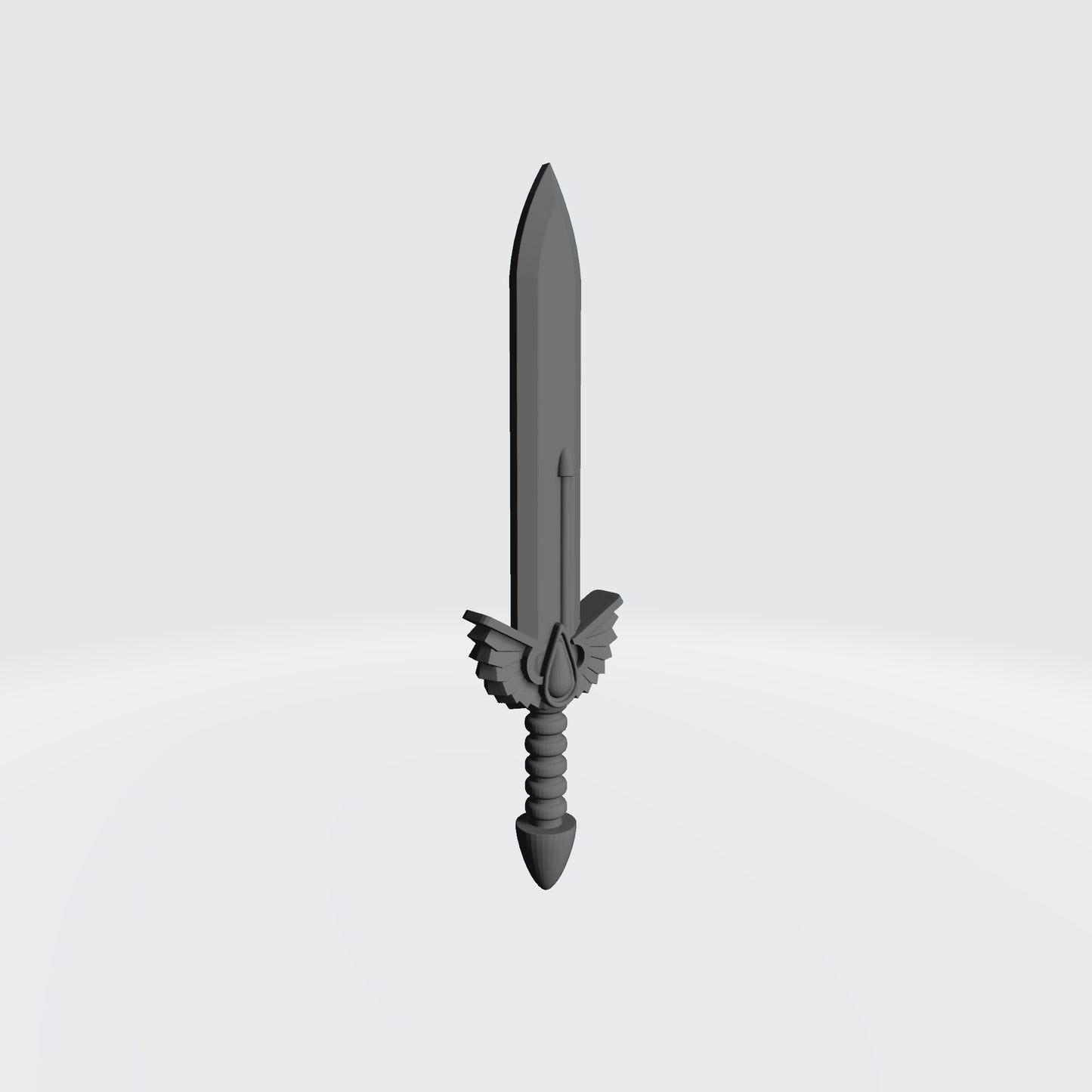 Custom resin Sanguis Warrior Order Power Gladius with Winged Blood Drop compatible with McFarlane Toys 7-inch armored action figures.