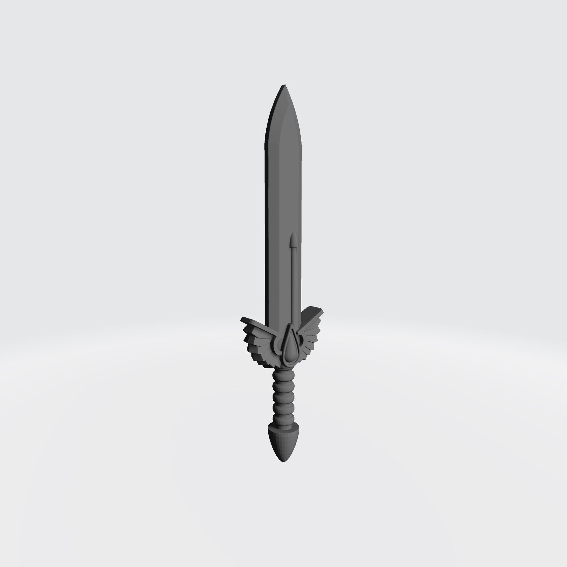 Custom resin Sanguis Warrior Order Power Gladius with Winged Blood Drop compatible with McFarlane Toys 7-inch armored action figures.