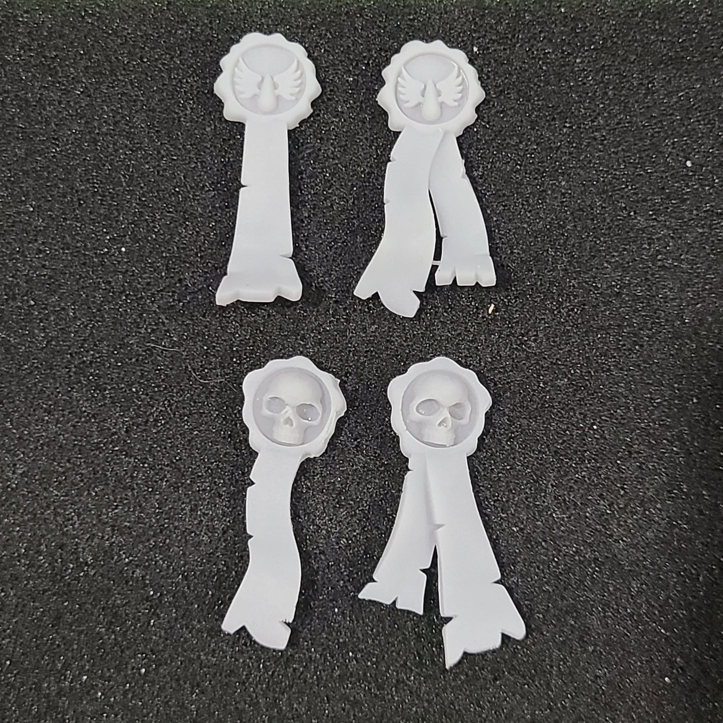 Sanguis Warrior Order Purity Seals and Prayer Parchments resin accessory set for McFarlane Toys 7-inch armored action figures by Fantasy World Games.