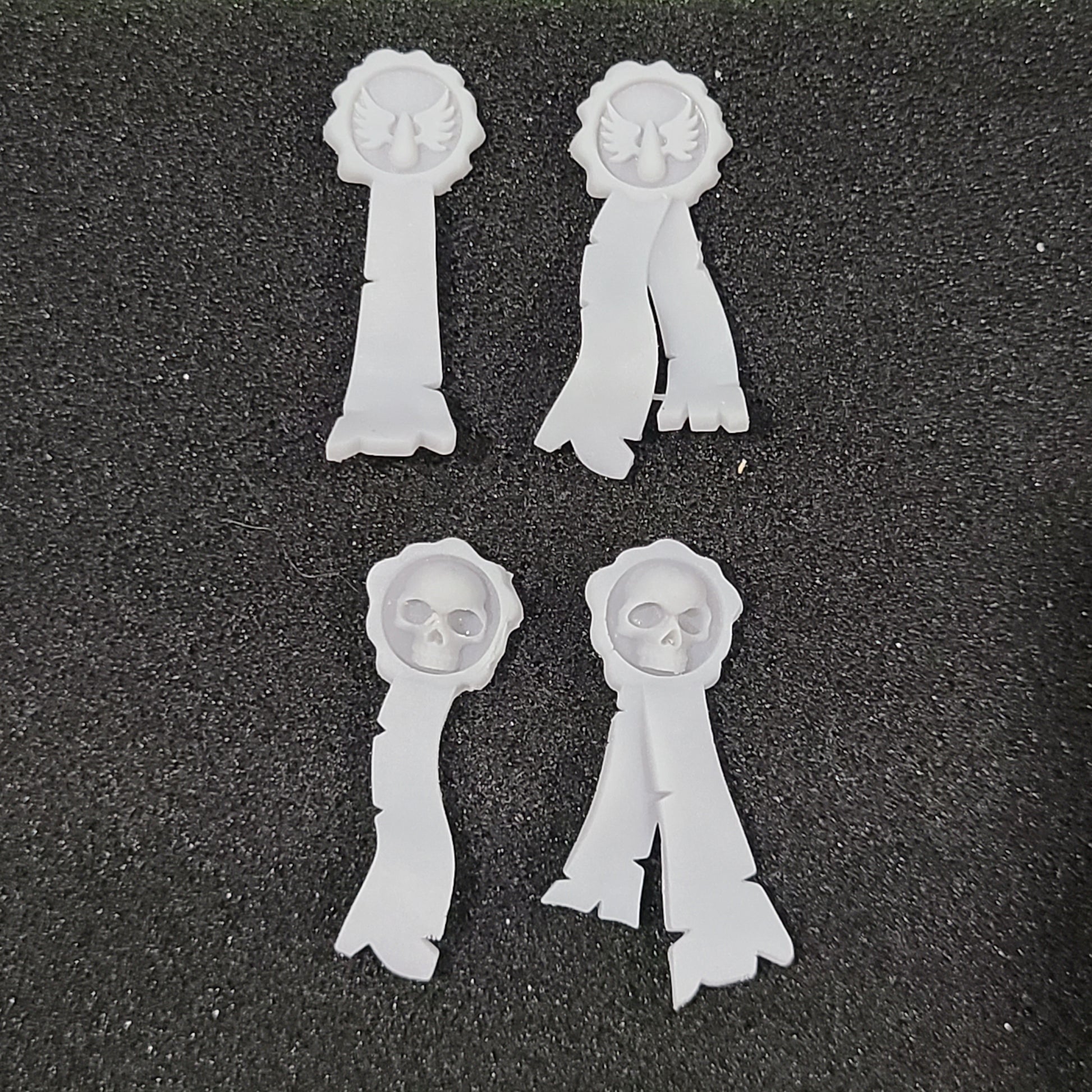 Sanguis Warrior Order Purity Seals and Prayer Parchments resin accessory set for McFarlane Toys 7-inch armored action figures by Fantasy World Games.
