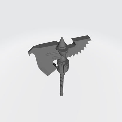 Sanguis Warrior Order Type S Energy Axe custom resin close combat weapon compatible with McFarlane Toys 7-inch armored action figures