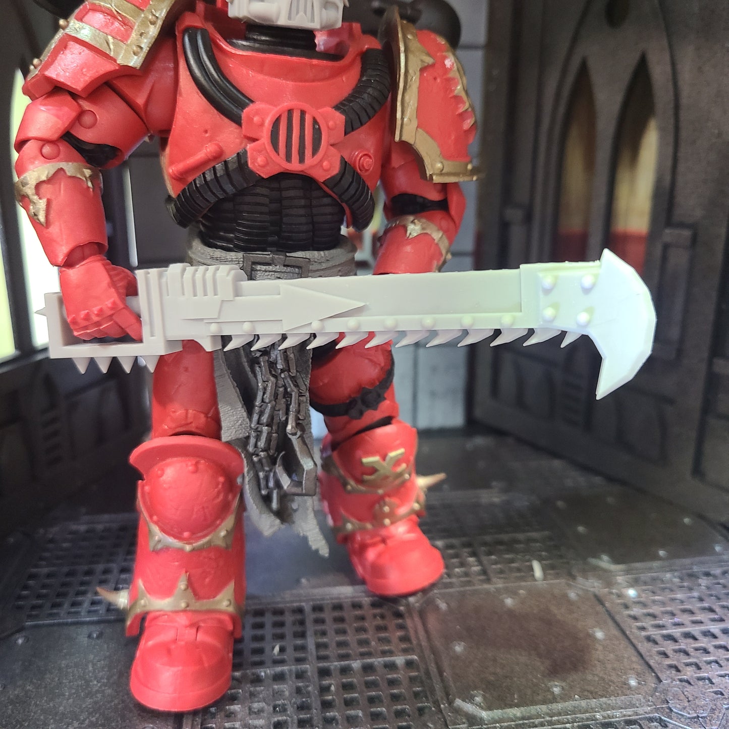 Scavenger Warrior Ravager Roto Sword custom resin chain blade weapon compatible with McFarlane Toys 7-inch armored action figures