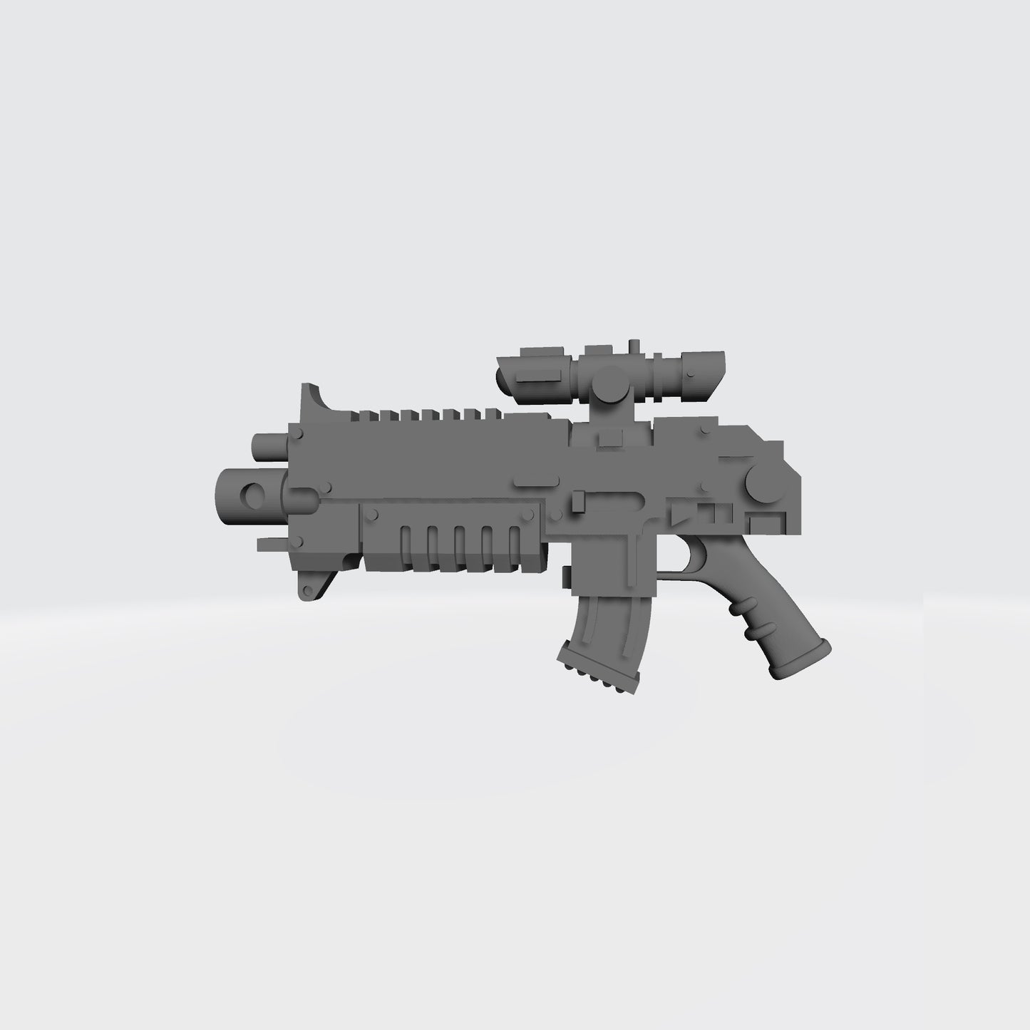 Scoped Battle Gun custom resin weapon with tactical scope compatible with McFarlane Toys 7-inch armored action figures