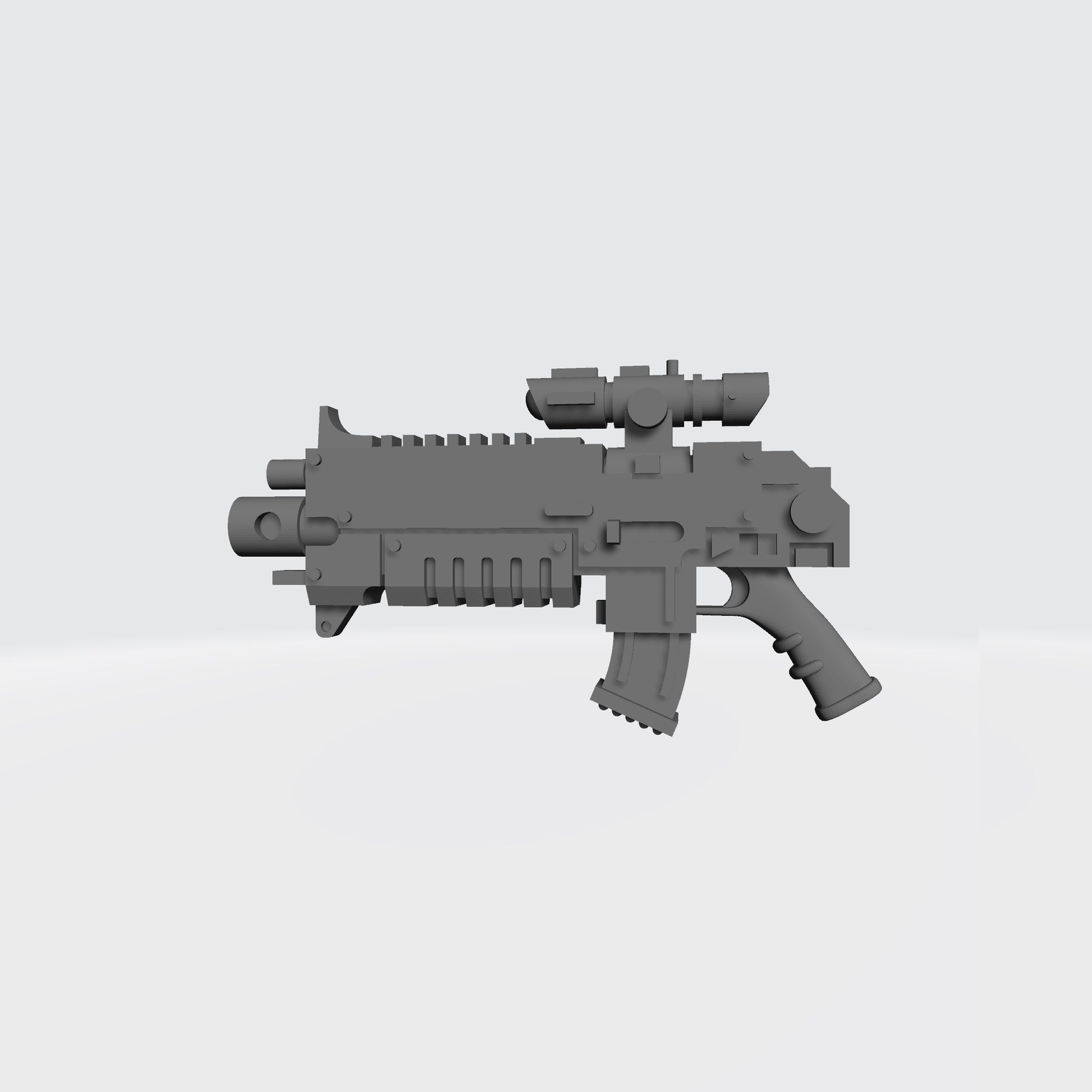 Scoped Battle Gun custom resin weapon with tactical scope compatible with McFarlane Toys 7-inch armored action figures