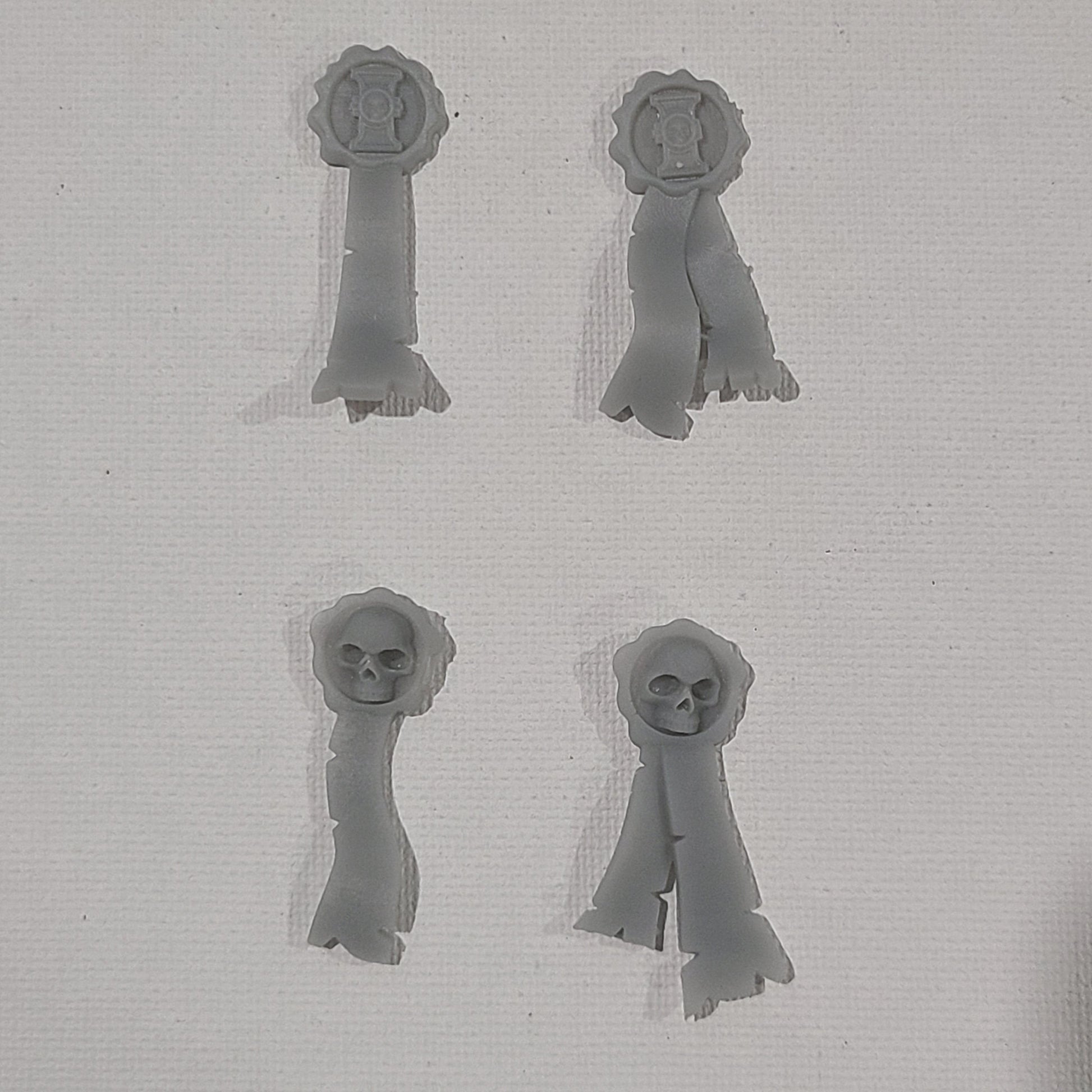Shadow Inquisitors Warrior Order Purity Seals and Prayer Parchments resin accessory set for McFarlane Toys 7-inch armored action figures by Fantasy World Games.