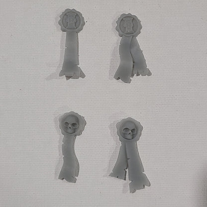 Shadow Inquisitors Warrior Order Purity Seals and Prayer Parchments resin accessory set for McFarlane Toys 7-inch armored action figures by Fantasy World Games.