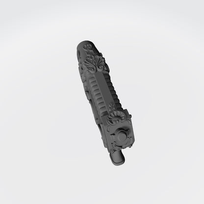 Sisters of Valor Warrior Order Artisan Pattern Energy Pistol with Fleur emblem custom resin weapon compatible with McFarlane Toys 1:12 scale figures
