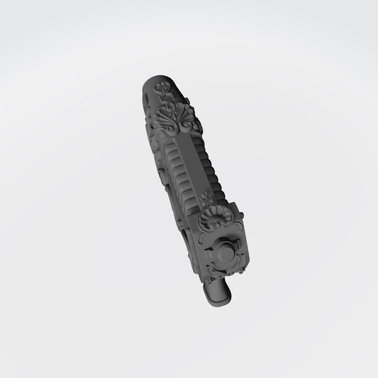 Sisters of Valor Warrior Order Artisan Pattern Energy Pistol with Fleur emblem custom resin weapon compatible with McFarlane Toys 1:12 scale figures