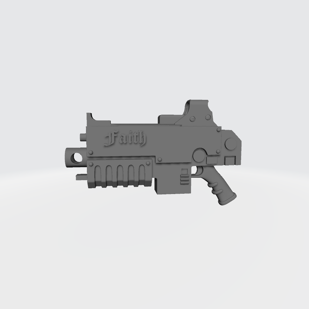 Sisters of Valor Warrior Order Bolter Faith and Vengeance resin weapon with holographic sight compatible with McFarlane 1:12 scale figures