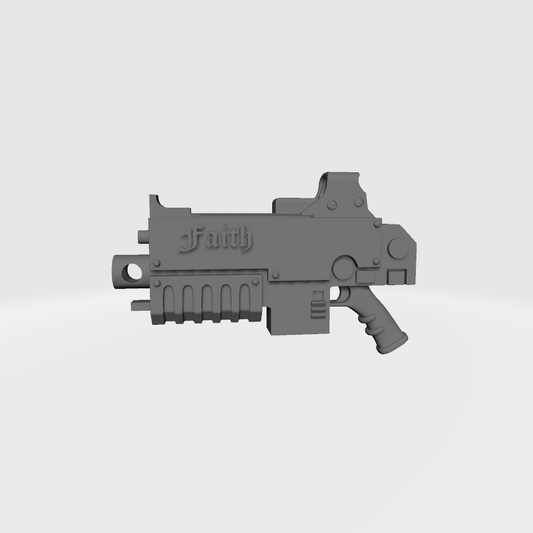 Sisters of Valor Warrior Order Bolter Faith and Vengeance resin weapon with holographic sight compatible with McFarlane 1:12 scale figures