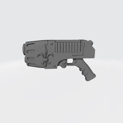 Sisters of Valor Warrior Order Energy Pistol with Fleur Emblem custom resin weapon compatible with McFarlane Toys 1:12 scale figures