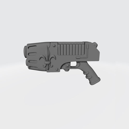 Sisters of Valor Warrior Order Energy Pistol with Fleur Emblem custom resin weapon compatible with McFarlane Toys 1:12 scale figures