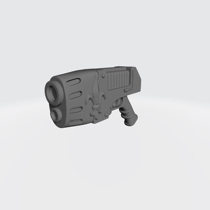 Sisters of Valor Warrior Order Energy Pistol with Fleur Emblem custom resin weapon compatible with McFarlane Toys 1:12 scale figures