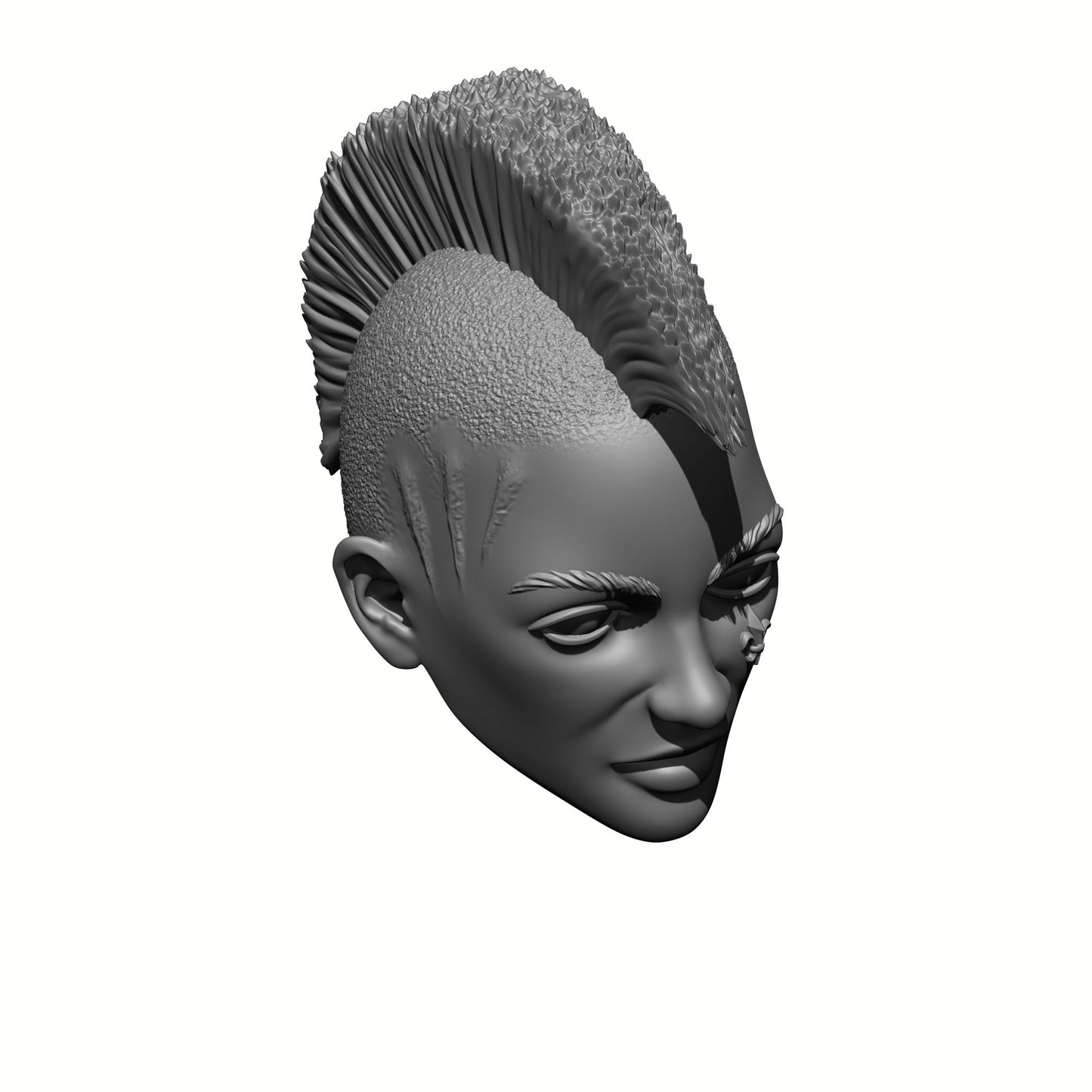 Sisters of Valor Warrior Order veteran head with mohawk, cheek emblem, and battle scarring compatible with McFarlane Toys 7-inch armored action figures