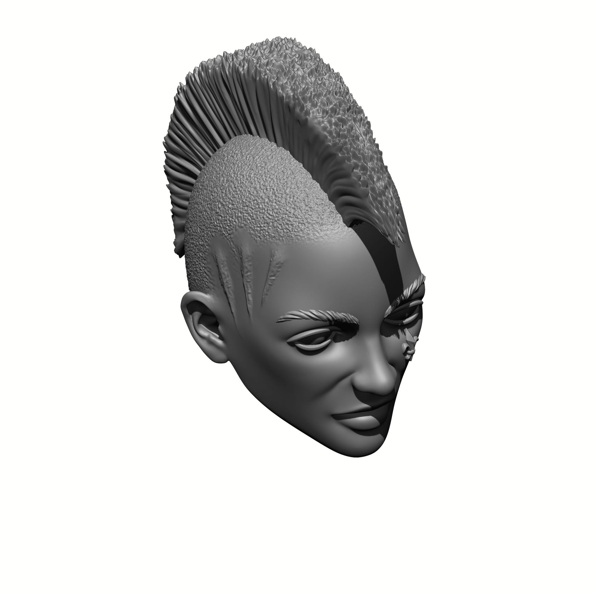 Sisters of Valor Warrior Order veteran head with mohawk, cheek emblem, and battle scarring compatible with McFarlane Toys 7-inch armored action figures