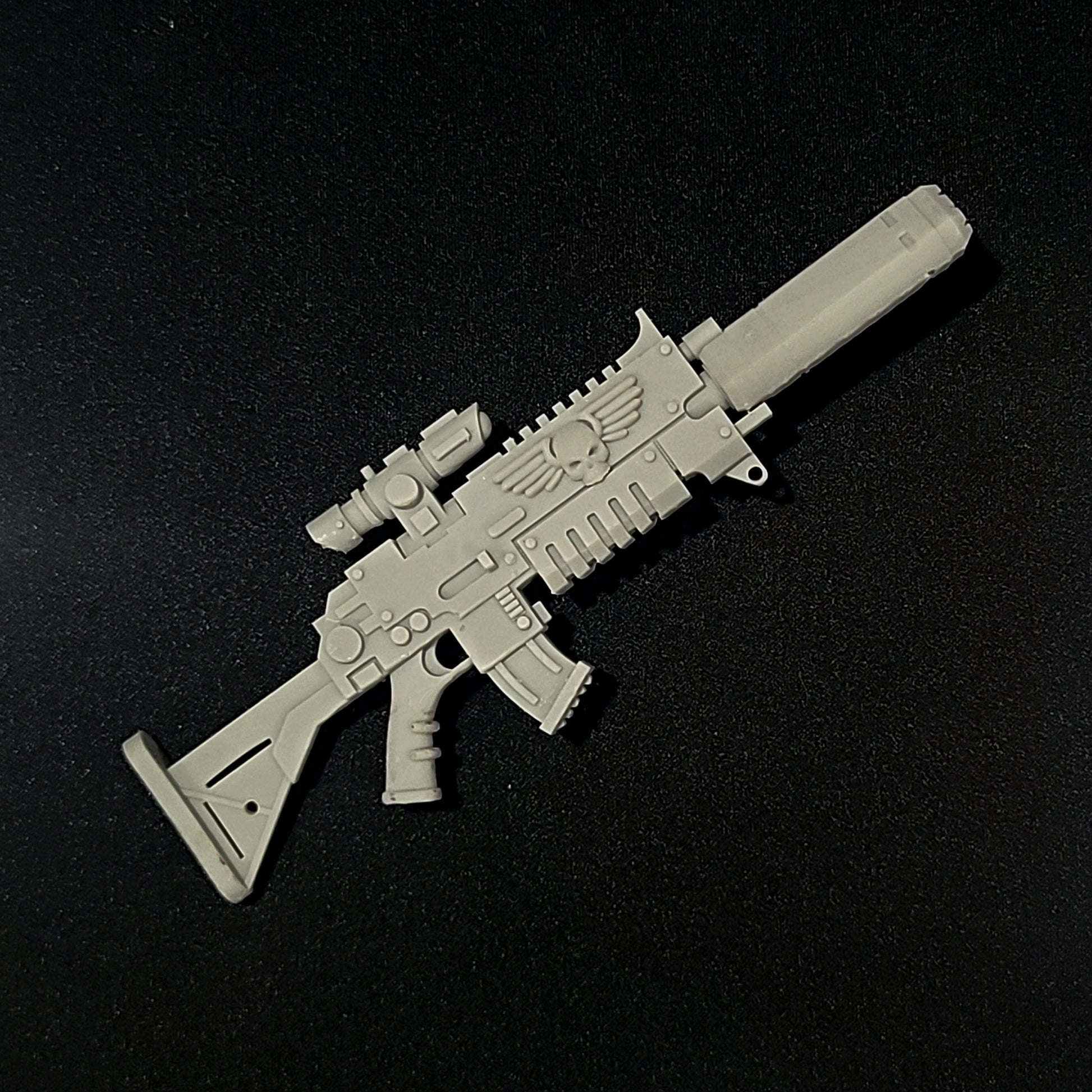 Custom resin Sniper Bolt Rifle with Scope and PEQ compatible with McFarlane Toys 7-inch armored action figures