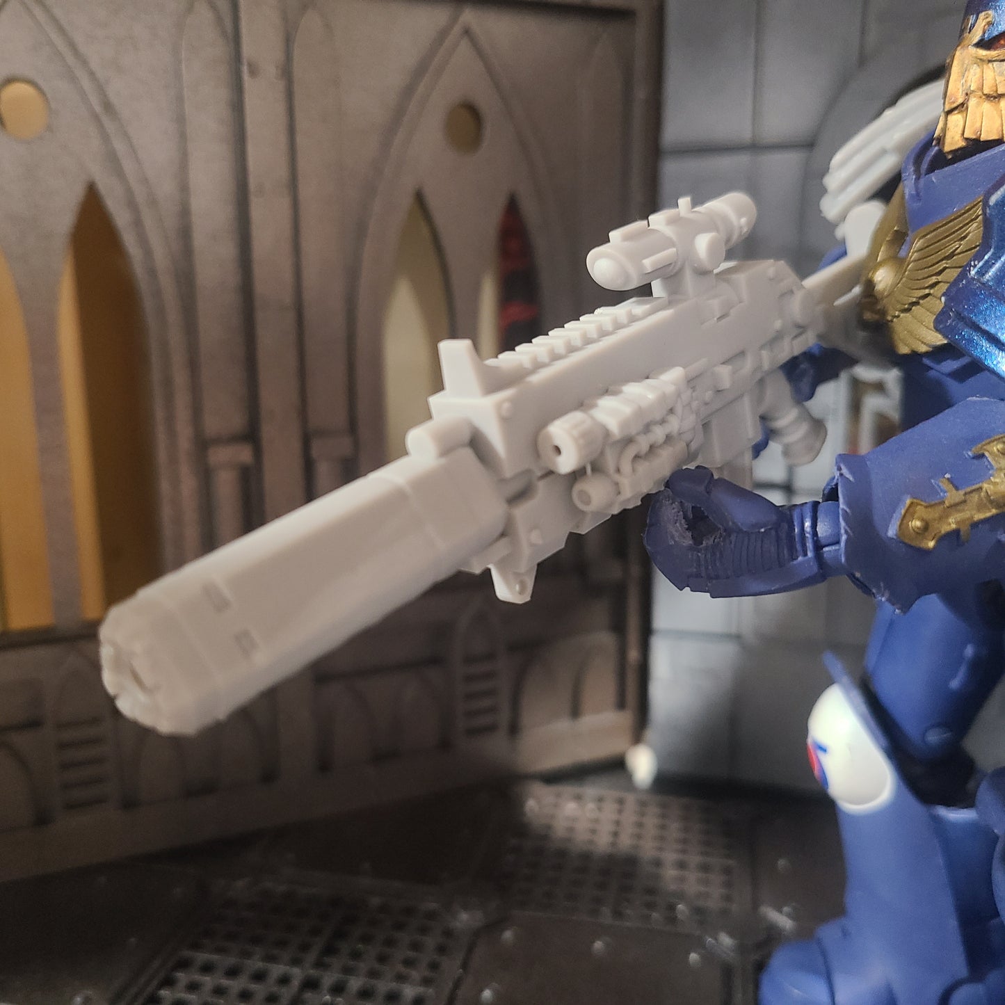 Sniper Rifle Boltgun with Scope and PEQ for McFarlane Toys Space Marine Action Figures Custom 7in Figure Parts