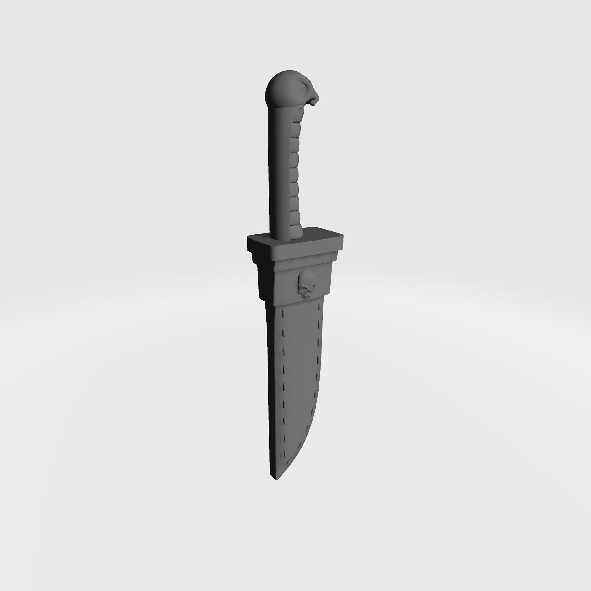 Sniper Skull Dagger in Sheath custom resin close combat weapon compatible with McFarlane Toys 7-inch armored action figures.