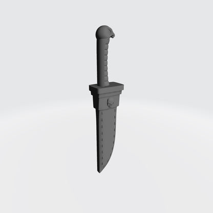 Sniper Skull Dagger in Sheath custom resin close combat weapon compatible with McFarlane Toys 7-inch armored action figures.