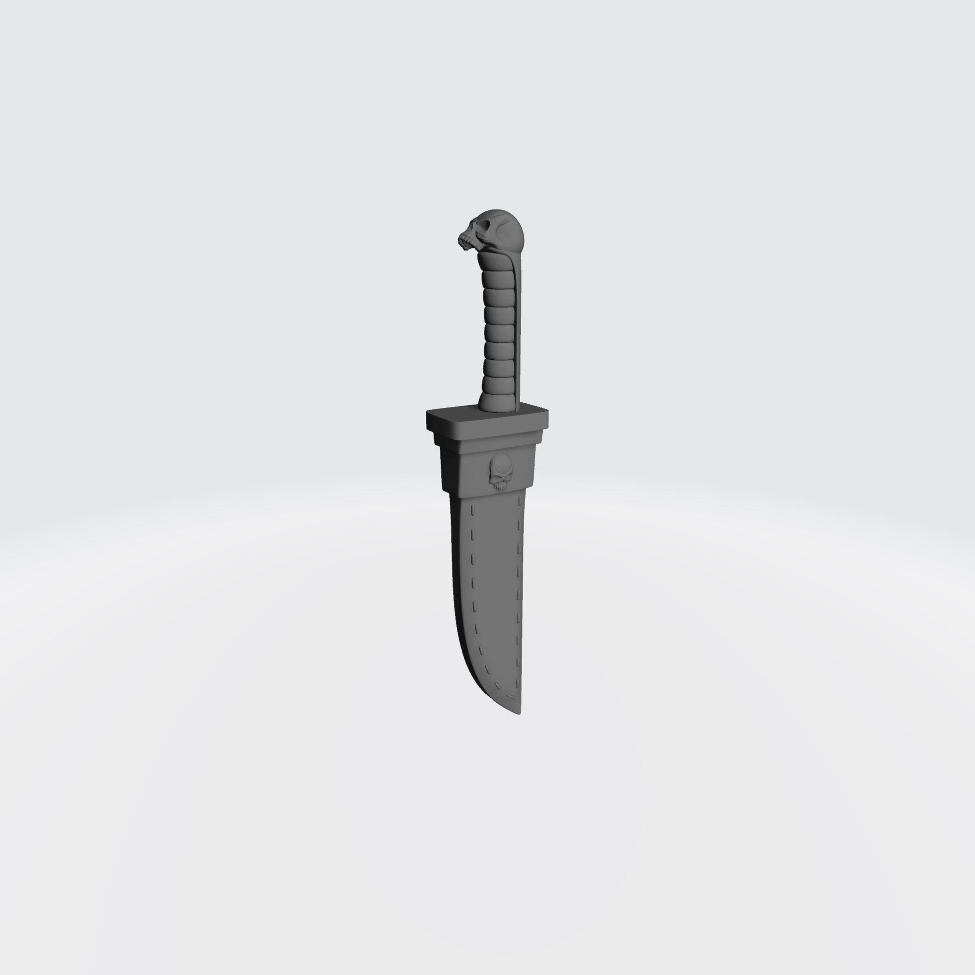 Sniper Skull Dagger in Sheath custom resin close combat weapon compatible with McFarlane Toys 7-inch armored action figures.
