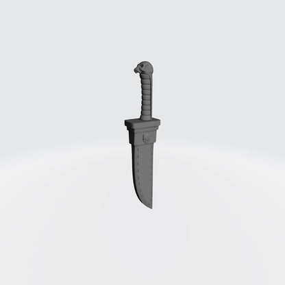 Sniper Skull Dagger in Sheath custom resin close combat weapon compatible with McFarlane Toys 7-inch armored action figures.
