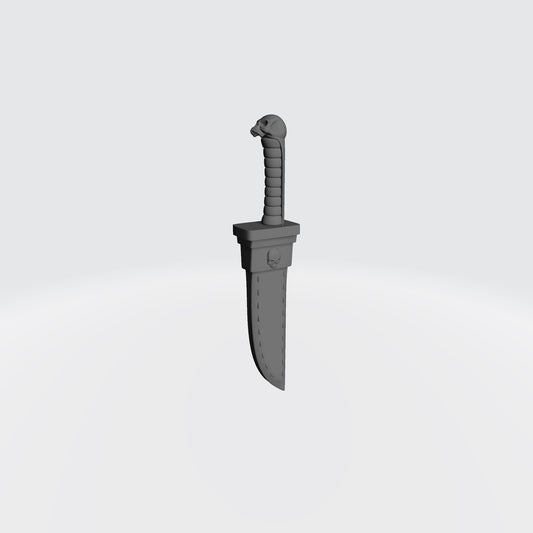 Sniper Skull Dagger in Sheath custom resin close combat weapon compatible with McFarlane Toys 7-inch armored action figures.