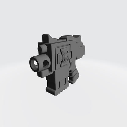 Strike Pistol Type 4 VT Pattern with Cross Emblem custom resin weapon compatible with McFarlane Toys 7-inch armored action figures