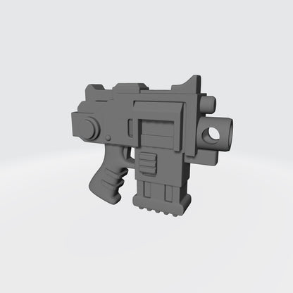 Strike Pistol Type 4 VT Pattern with Cross Emblem custom resin weapon compatible with McFarlane Toys 7-inch armored action figures